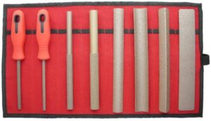 Set of 8 Permagrit Hand Tools, in Red Canvas Roll