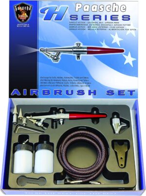 Paasche HS Airbrush Set including all Heads, hose and bottles