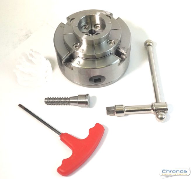 SCT 4 Jaw Geared Scroll Chuck Set 70mm 1 inch x 8