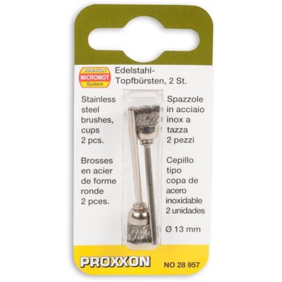 Proxxon Cup Wire Brush - Stainless Steel 13mm (Pkt 2) 953014