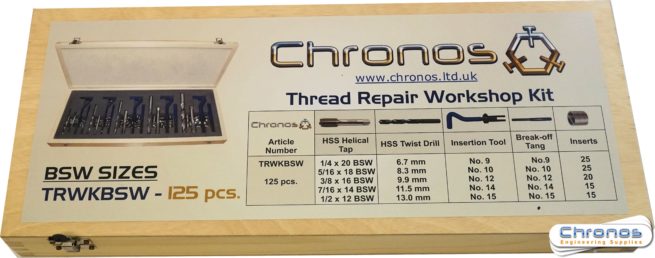Master Thread Repair Kit BSW 1/4 - 1/2 In Wooden Box - Image 2