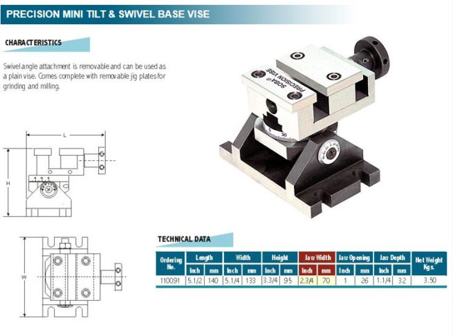 PRECISION MINI TILT and SWIVEL BASE VICE - Image 7