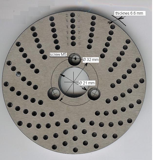 INDEXING PLATES SET FOR HV4 & HV6 DIVIDING PLATE