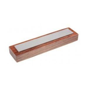 EZE-LAP 1 inch x 6 inch Fine Grit Diamond Bench Stone (600) on a Walnut Pedestal