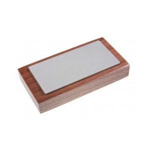 Eze-Lap 2 inch x 4 inch Fine Grit Diamond Bench Stone (600) on a Walnut Pedestal