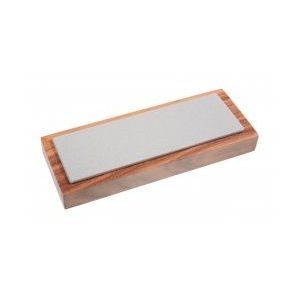 Eze-Lap 2 inch x 6 inch Medium Grit Diamond Bench Stone (400) on a Walnut Pedestal