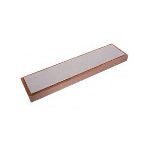 Eze-Lap 2-1/2 inch x 11-3/8 inch Coarse Grit Diamond Bench Stone (250) on a Walnut Pedestal