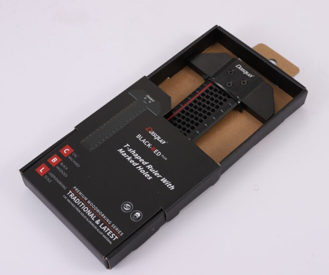 Dasqua Black-Red Plus T-Shaped Ruler With Marked Holes 10 Inch 1804-5343 - Image 4