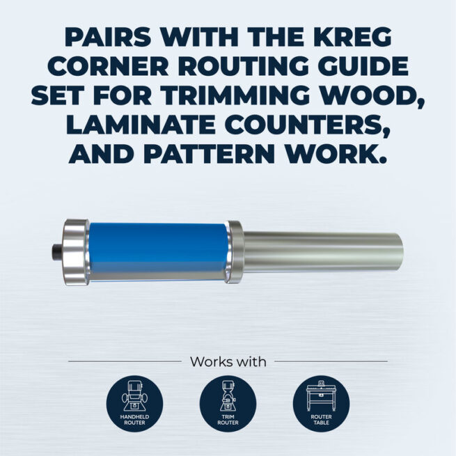 Kreg Flush-Trim Bits – 12mm (1/2″ Shank)