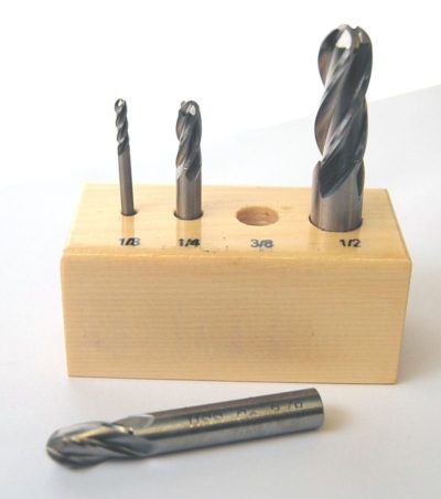 Set of 4 Solid Cobalt Ball Nosed Endmills IMPERIAL