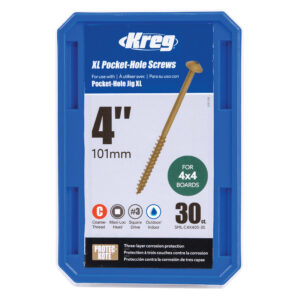 Kreg 102mm (4″) XL Pocket-Hole Screws – 30 ct