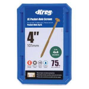 Kreg 102mm (4″) XL Pocket-Hole Screws – 75 ct