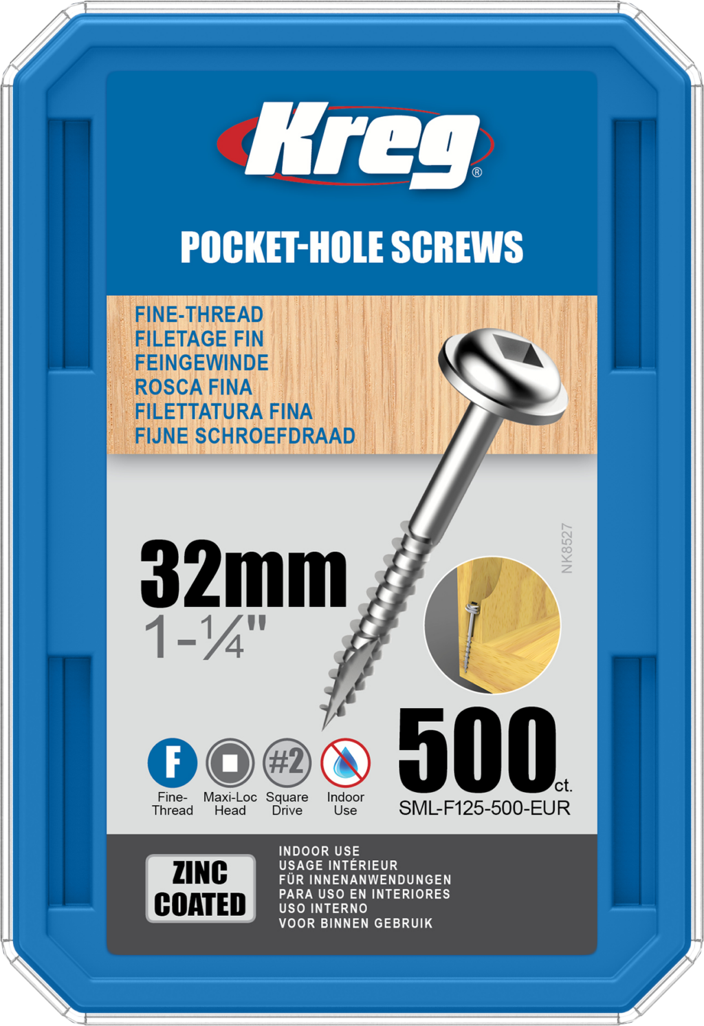 Kreg Pocket Screws - 32mm, #7 Fine, Washer-Head, 500ct