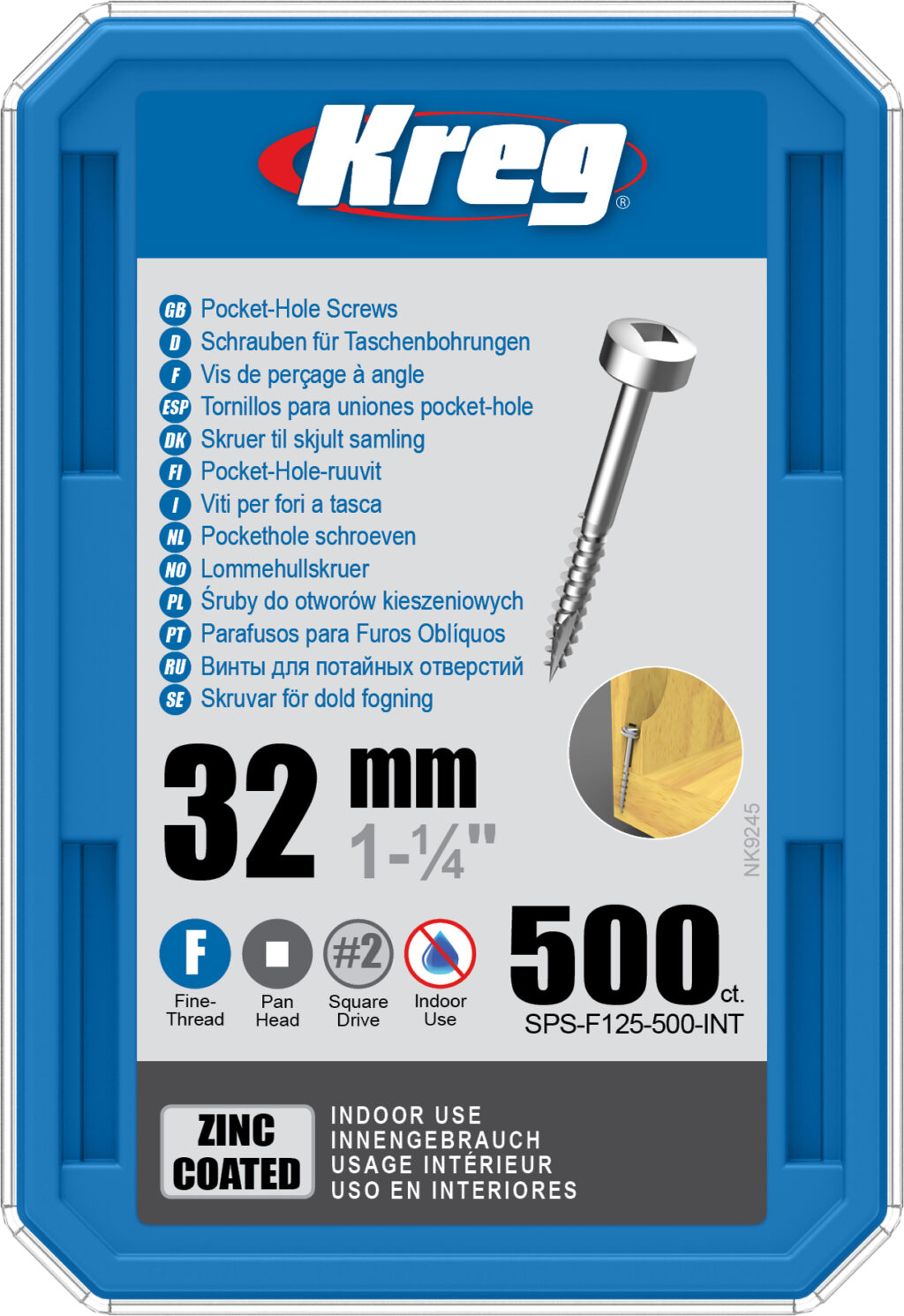 Kreg Zinc Pocket-Hole Screws 76.2 x 107.95 x 127 cm