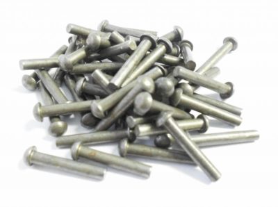 Pack of 100 Steel Round Head Rivets - 1/16 x 1/2