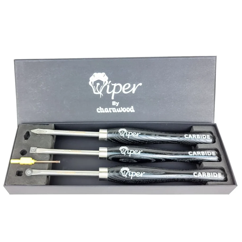 Viper TCSET3S Carbide Tipped Wood Turning Tools – 3 Piece Set plus FREE Inserts - Image 3