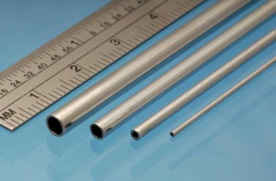 Albion Alloys Aluminium Tube Round  5.0 mm OD  x 4.1 mm ID x 0.45 Wall -  Pack of 2