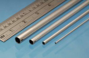 Albion Alloys Aluminium Tube Round 1.0mm OD x 0.5mm ID x 0.25 Wall – Pack of 4-AT1M