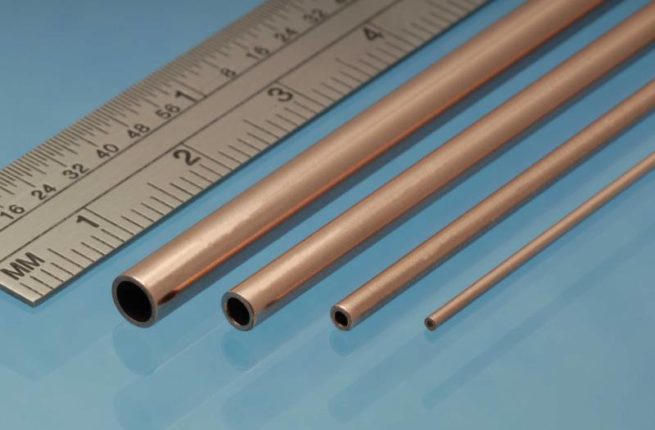 Albion Alloys Copper Tube Round  3/32  x 1/16 x 0.014"  Wall -  Pack of 4