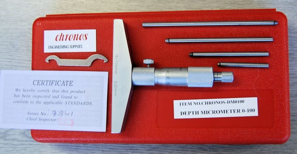 Depth Micrometer 0100mm SORRY OUT OF STOCK Chronos Engineering Supplies