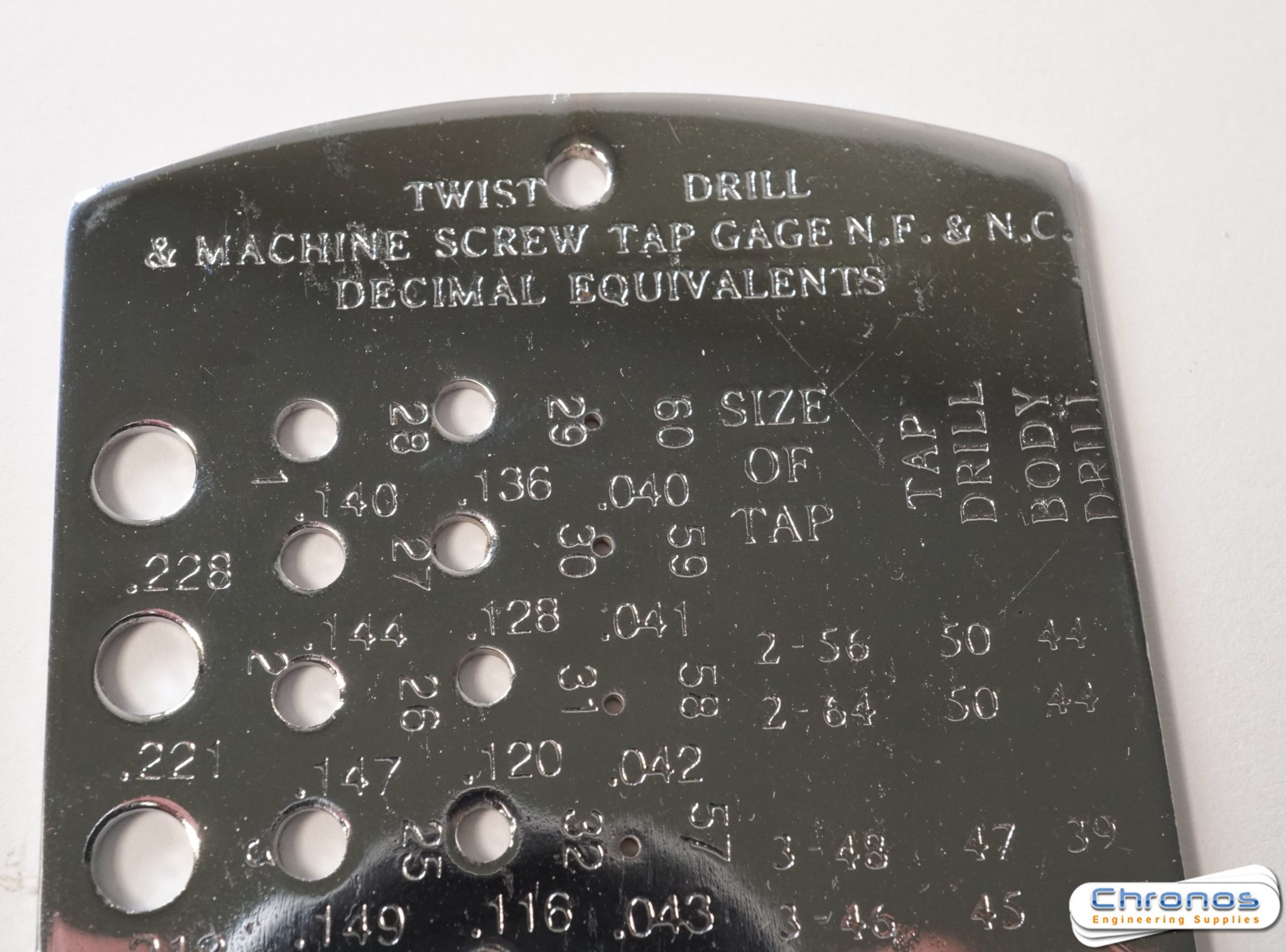 Drill Gauge For Number Drills Chronos Engineering Supplies