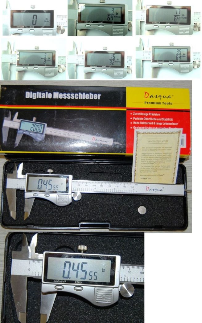 Dasqua Super Big Screen Digital Caliper 0-150 mm / 0-6"  WITH FRACTIONS ! SORRY OUT OF STOCK