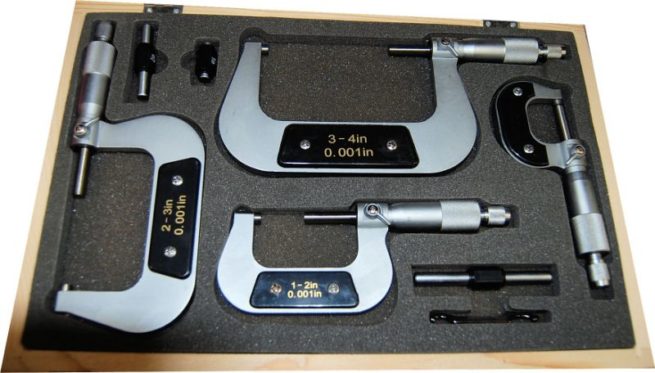 Set of Four Micrometers - Imperial 0-4"-