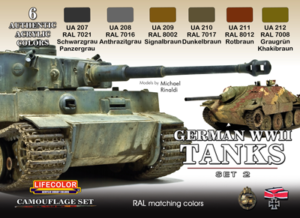 LifeColor German WWII Tanks Paint Set 2 (22ml x 6)