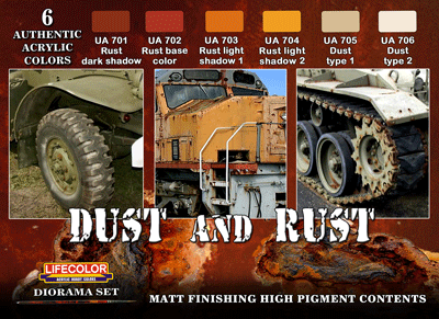 LifeColor Dust And Rust Paint Set (22ml x 6) [LC-CS10]
