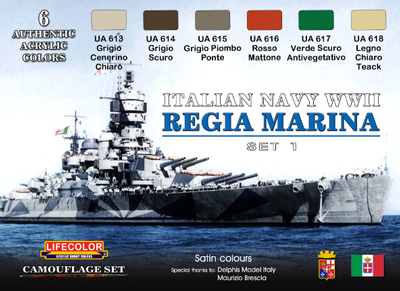 LifeColor Italian Navy WWII Set (22ml x 6) [LC-CS15]