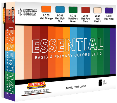 LifeColor Essential Basic and Primary Colours Paint Set 2 (Matt) [LC-ES02]