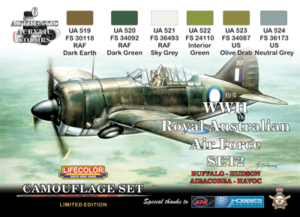 LifeColor WWII Royal Australian Air Force RAAF Set 2 (22ml x 6)