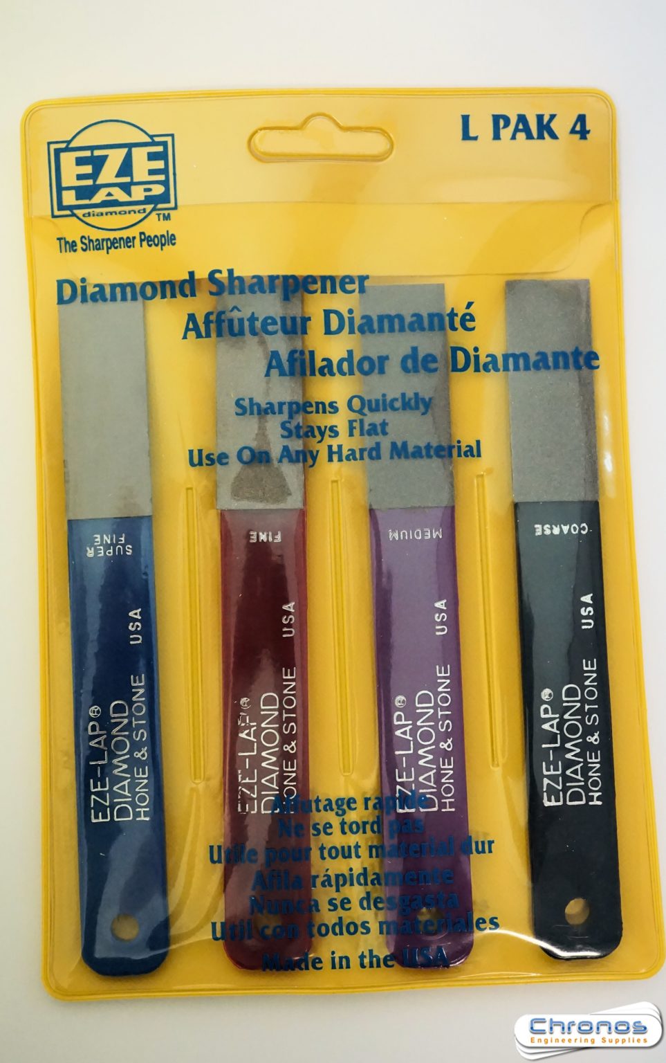 EzeLap Diamond Hone and Stone 4 pack set Chronos Engineering Supplies