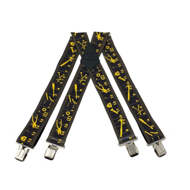 Tomahawk Work Braces - Black Tape Measure Pattern