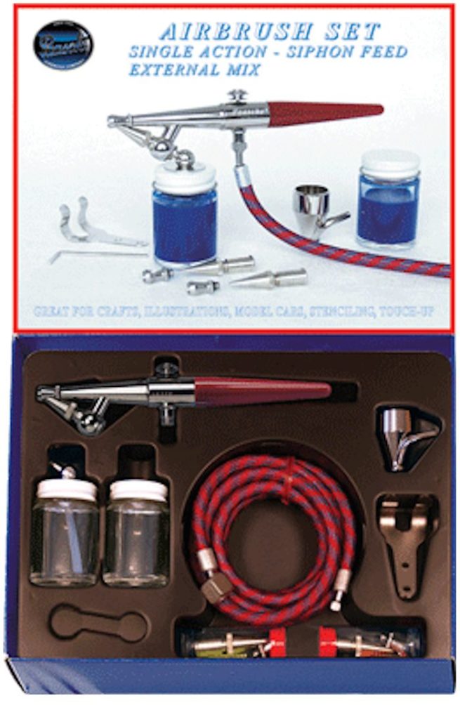 Paasche H Airbrush Set including all heads, hose and bottles