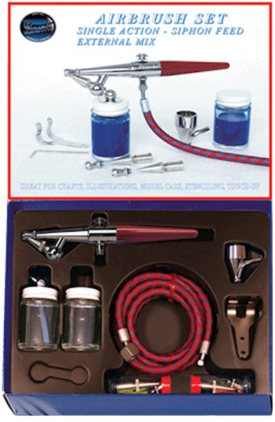 Paasche HS Airbrush Set including all heads, hose and bottles