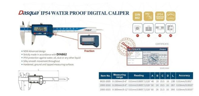Dasqua Electronic Digital Caliper 6 inch/150mm IP54 WATERPROOF- SORRY OUT OF STOCK - Image 5