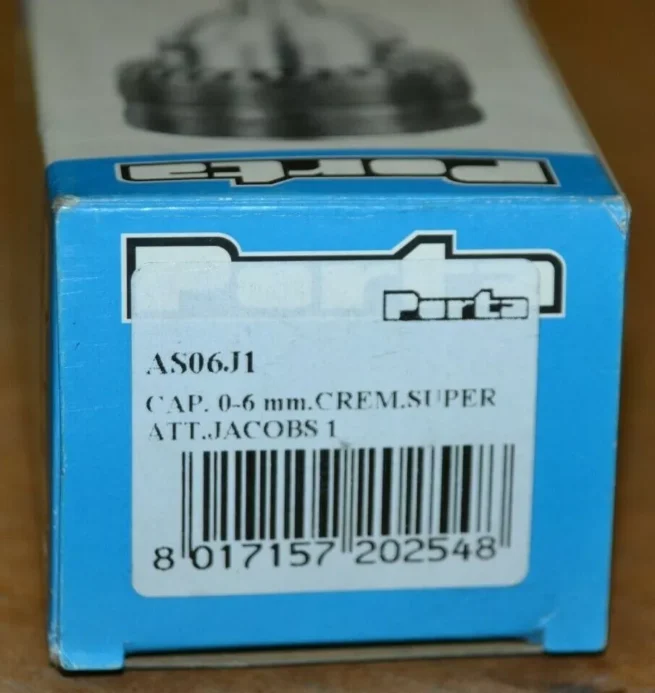 PORTA Brand (Italian) Industrial Keyed Chuck AS06J1 Capacity 0.3 - 6mm Jacobs 1 Mount JT1 - Image 2