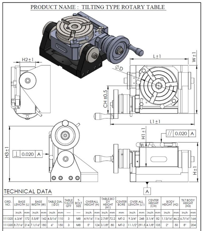 NEW Soba 4 5/16 inch / 108mm Tilting Rotary Table and Dividing Set - Image 3