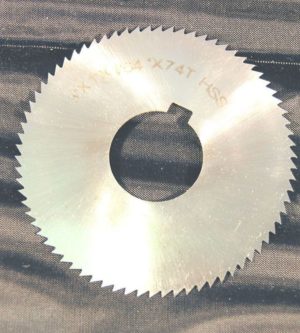 HSS Slitting Saw 3 inch Dia X 1/16 Wide X 74 Teeth